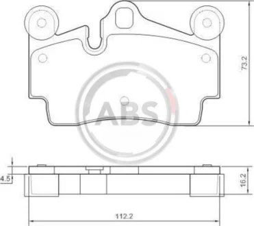 Гальмівні колодки зад. Audi Q7/Touareg/Cayenne (Brembo) (112,2x73,2x16,2) A.B.S. 37365