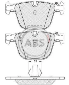 Гальмівні колодки зад. BMW 5 (E60)/X5 (E70/F15) 03-18 (ATE) A.B.S. 37371
