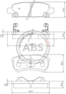Гальмівні колодки зад. MITSUBISHI LANCER/JEEP PATRIOT 1.3-2.4 02- A.B.S. 37384
