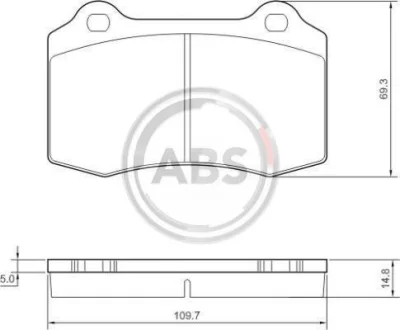 Гальмівні колодки перед. 208/DS3 1.2-1.6 09- (D 323mm) (BREMBO) (109.7x69.3x14.8) A.B.S. 37388