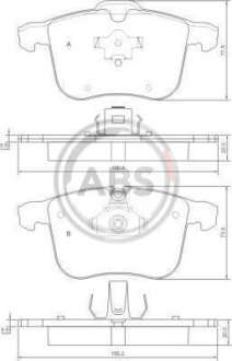 Тормозные колодки пер. Opel Vectra C 02- (ATE) A.B.S. 37389