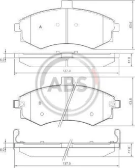 Гальмівні колодки пер. Matrix/Lavita/Elantra/Lantra/Coupe/Cerato 98-10 A.B.S. 37403