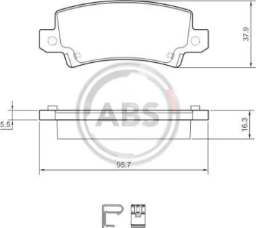 Гальмівні колодки зад. Toyota Corolla 00-07 (TRW) (37,9x95,7x16,3) A.B.S. 37406