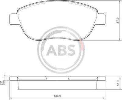Комплект гальмівних колодок A.B.S. 37418