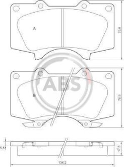 Гальмівні колодки пер. Toyota Land Cruiser/Hilux VII/Lexus GX/ MITSUBISHI PAJERO 01- (sumitomo) A.B.S. 37420