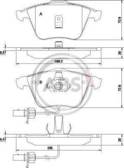 Тормозные колодки пер. Audi A4/A6/A8 00- A.B.S. 37425