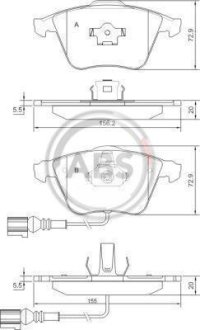 Тормозные колодки пер. Audi A4/A6/A8 00- A.B.S. 37426