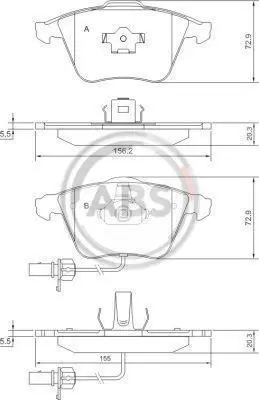 Колодки гальмівні AUDI A4/A6/A8 передн. A.B.S. 37428 (фото 1)