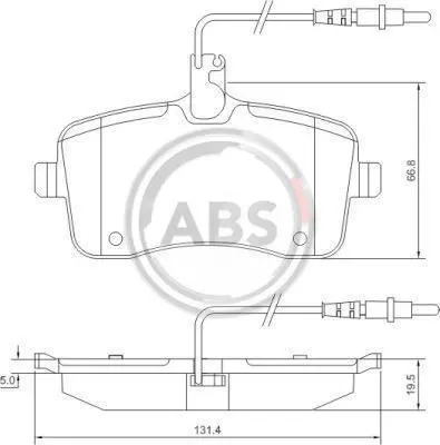 Гальмівні колодки пер. Peugeot 407 04- (TRW) (131,5x67,5x19,7) A.B.S. 37430 (фото 1)