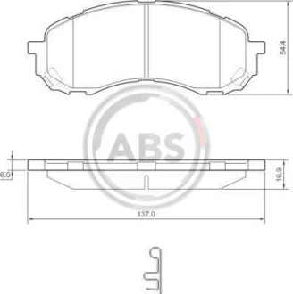 Гальмівні колодки пер. Subaru Impreza 02-/Forester 02- (akebono) A.B.S. 37443
