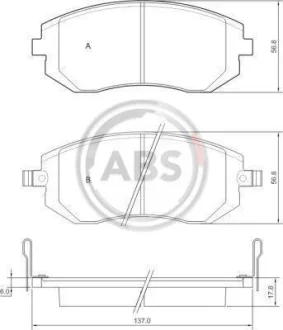 Гальмівні колодки пер. Subaru Impreza 02-/Forester 02- (akebono) A.B.S. 37446