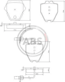 Гальмівні колодки пер. Audi A6 97-05/VW Passat 96-05 (TRW) A.B.S. 37448