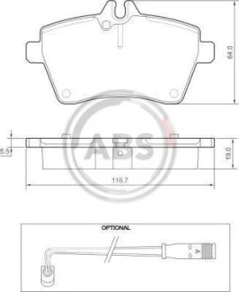 Гальмівні колодки пер. MB W169/W245 04-12 (TRW) A.B.S. 37456