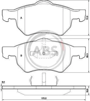 Гальмівні колодки пер. Voyager/Grand Voyager/Caravan/Grand Caravan 00-08 A.B.S. 37469