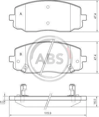 Гальмівні колодки пер. Kia Picanto/Hyundai i10 04- (mando) A.B.S. 37474 (фото 1)