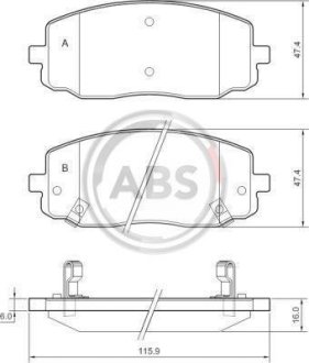 Тормозные колодки пер. Kia Picanto/Hyundai i10 04- (mando) A.B.S. 37474