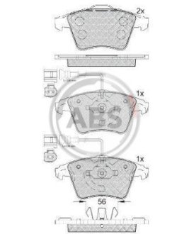 Тормозные колодки пер. VW Touareg 02-10 (ATE) A.B.S. 37482