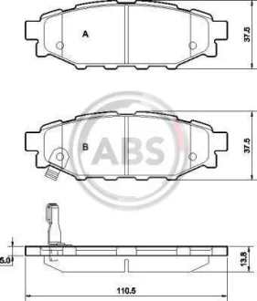 Гальмівні колодки зад. Forester/Impreza/Legacy/Outback09- (Akebono) A.B.S. 37499