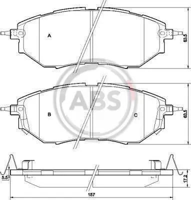Гальмівні колодки пер. Subaru Legacy IV/Outback 03- (akebono) A.B.S. 37502 (фото 1)