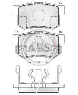 Гальмівні колодки зад. Civic 98-/Accord 90-03 (Akebono) (47,8x88,9x14,5) A.B.S. 37510