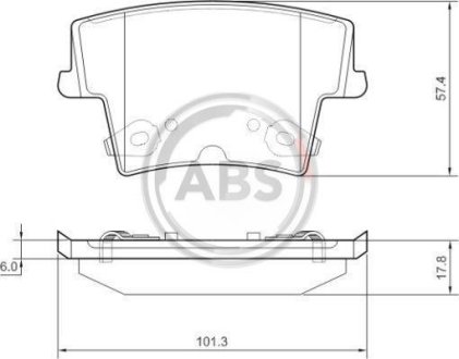 Гальмівні колодки зад. Chrysler 300C 04- A.B.S. 37512