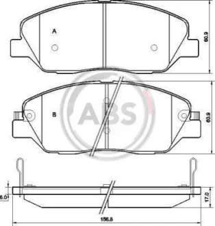 Гальмівні колодки пер. Hyundai Santa FE 06-/Kia Sorento II 09- (Mando) A.B.S. 37522