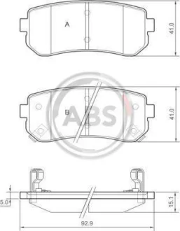 Гальмівні колодки зад. Hyundai i30 07-, Kona 17-, Tucson 18-, Kia Ceed 06-, Sportage 04- (Mando) A.B.S. 37533