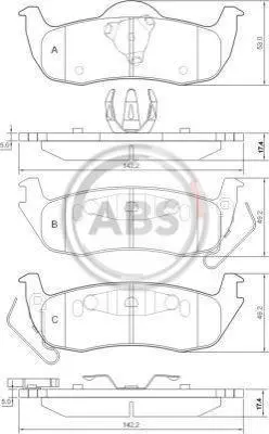 Гальмівні колодки зад. Grand Cherokee/Commander/QX56 03-13 A.B.S. 37534 (фото 1)