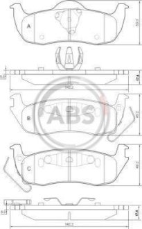 Тормозные колодки зад. Grand Cherokee/Commander/QX56 03-13 A.B.S. 37534