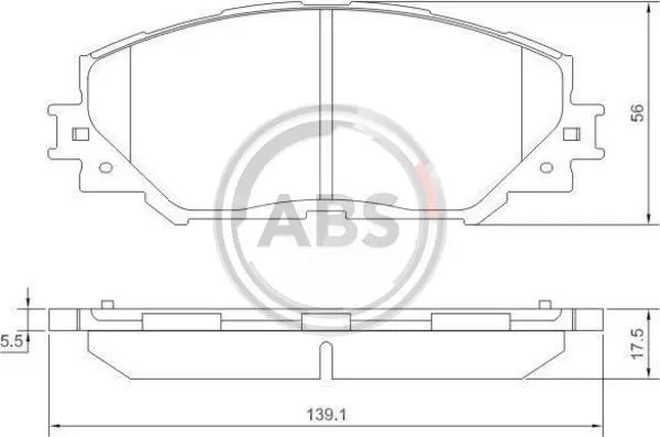 Гальмівні колодки пер. Toyota RAV4 06- (139,1x56x17,5) A.B.S. 37544 (фото 1)