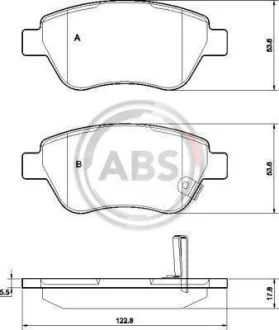 Гальмівні колодки пер. Corsa D 06-(Bosch) A.B.S. 37563