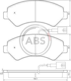 Тормозные колодки пер. Jumper/Boxer/Ducato 09- A.B.S. 37576