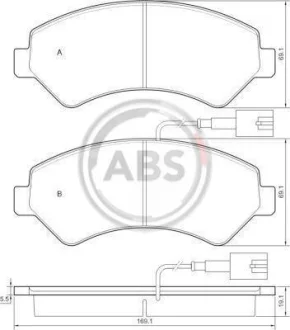Гальмівні колодки пер. Jumper/Boxer/Ducato 09- A.B.S. 37576