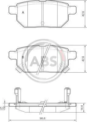 Гальмівні колодки зад. Toyota Corolla/Yaris 05- (Akebono) A.B.S. 37580 (фото 1)