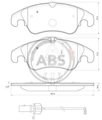 Гальмівні колодки пер. Audi A4/A5/A6/A7/Q5 08- (LUCAS/TRW) A.B.S. 37587 (фото 1)