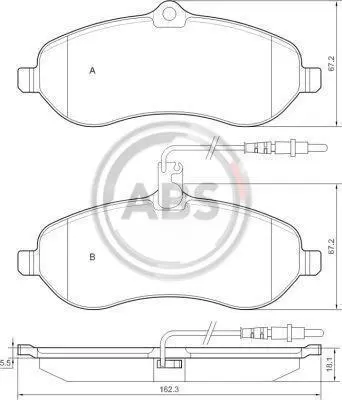 Гальмівні колодки пер. Scudo/Expert 07- A.B.S. 37589 (фото 1)