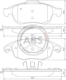 Гальмівні колодки пер. Berlingo/Partner 08- A.B.S. 37598