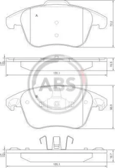 Гальмівні колодки пер. Citroen C4 Picasso 06-/Peugeot 5008 09- (ATE) A.B.S. 37599