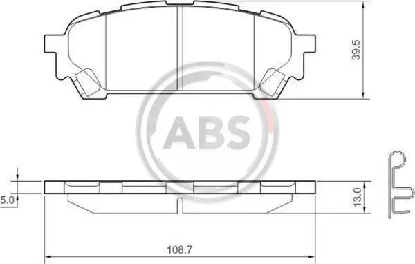 Гальмівні колодки зад. Subaru Impreza 00-07 (akebono) A.B.S. 37611 (фото 1)