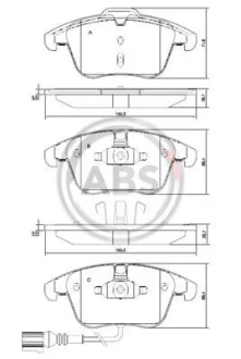 Гальмівні колодки пер. Tiguan 07-/Sharan 10- (Ate-Teves) A.B.S. 37612