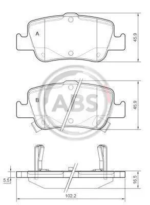 Гальмівні колодки зад. Toyota Auris 07-12/Corolla 13- (bosch) A.B.S. 37616 (фото 1)