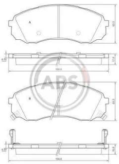 Гальмівні колодки пер. Hyundai H-1 08- (MANDO) A.B.S. 37618