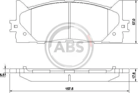 Гальмівні колодки пер. Toyota Avalon/Camry/Lexus ES 05- (Akebono) A.B.S. 37677