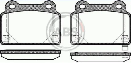 Гальмівні колодки зад. Mitsubishi Lancer EVO X 07-15 (BREMBO) A.B.S. 37727