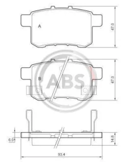 Гальмівні колодки зад. Honda Accord VIII 08- (nissin) A.B.S. 37756