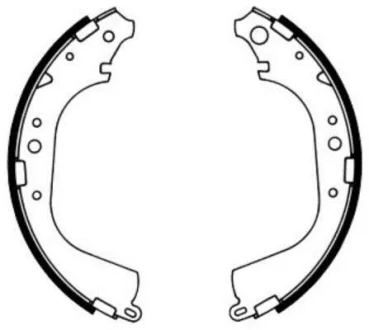 Гальмівна колодка CHEVROLET AVEO TOYOTA 4 RUNNER I, 4 RUNNER II, 4 RUNNER III, DYNA, DYNA 150, HIACE / COMMUTER V, HIACE III, HIACE IV, HIACE V, HILUX IV, HILUX V, HILUX VI 1.2-4.7 12.82- ABE C02039ABE