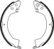 Гальмівна колодка MITSUBISHI DELICA / SPACE GEAR, L 300 / DELICA II, L 300 III, L200, L200 / TRITON, L400, PAJERO CLASSIC, PAJERO I, PAJERO II 1.6-3.0 03.80- ABE C05001ABE (фото 1)