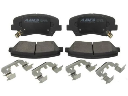 Комплект гальмівних колодок передн, HYUNDAI ACCENT IV, ELANTRA V, ELANTRA VI, EQUUS / CENTENNIAL, GENESIS, GRANDEUR, I30, IONIQ, NEXO, SANTA FE IV, SANTA FÉ II, SOLARIS 1.0-Electric 01.07- ABE C10529ABE