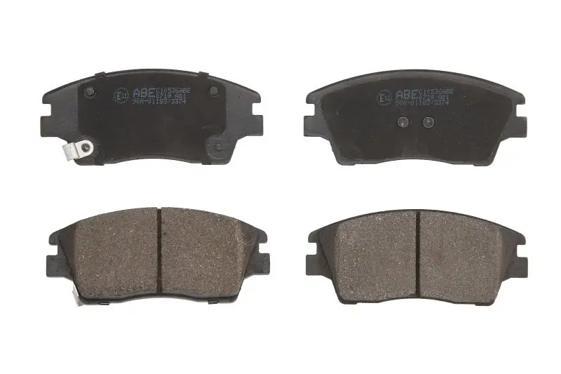 Комплект гальмівних колодок передн, HYUNDAI ELANTRA IV, ELANTRA VI, I40 I, IX35, KONA, TUCSON KIA CADENZA II, CARENS III, SOUL II, SPORTAGE III, SPORTAGE IV 1.6-3.3 01.06- ABE C10536ABE (фото 1)