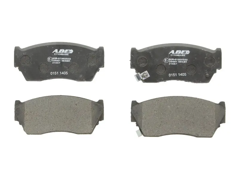 Комплект гальмівних колодок передн, NISSAN 100NX, ALMERA I, CEDRIC, NAVARA, PATROL GR V, PICK UP, SUNNY III 1.4-4.2D 12.80- ABE C11048ABE (фото 1)